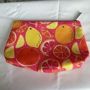 Clinique Pink Fruit Slices Make Up Case Summer Canvas Zip Pouch Bag Fruit